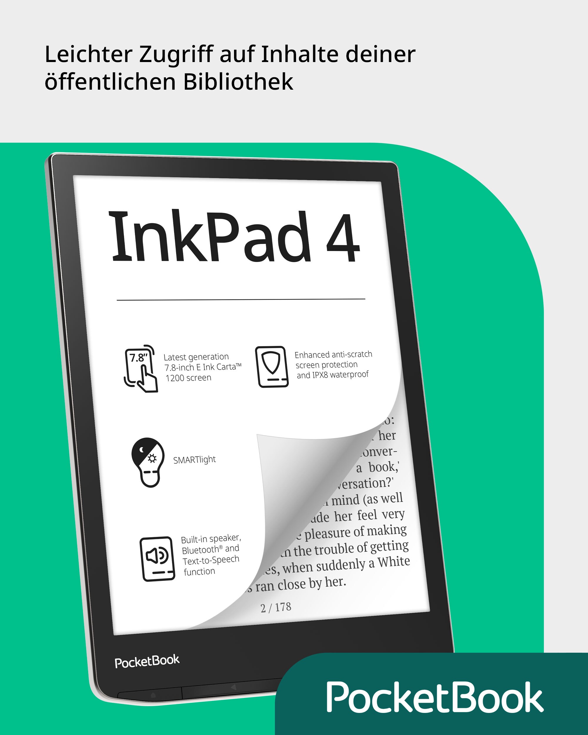 PocketBook InkPad 4 eReader mit 300 DPI 32GB