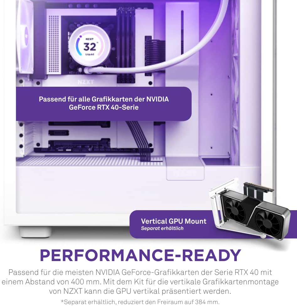 NZXT H7 Elite White 2023 RGB Midi Tower ATX Gaming Gehäuse mit Glasfenster