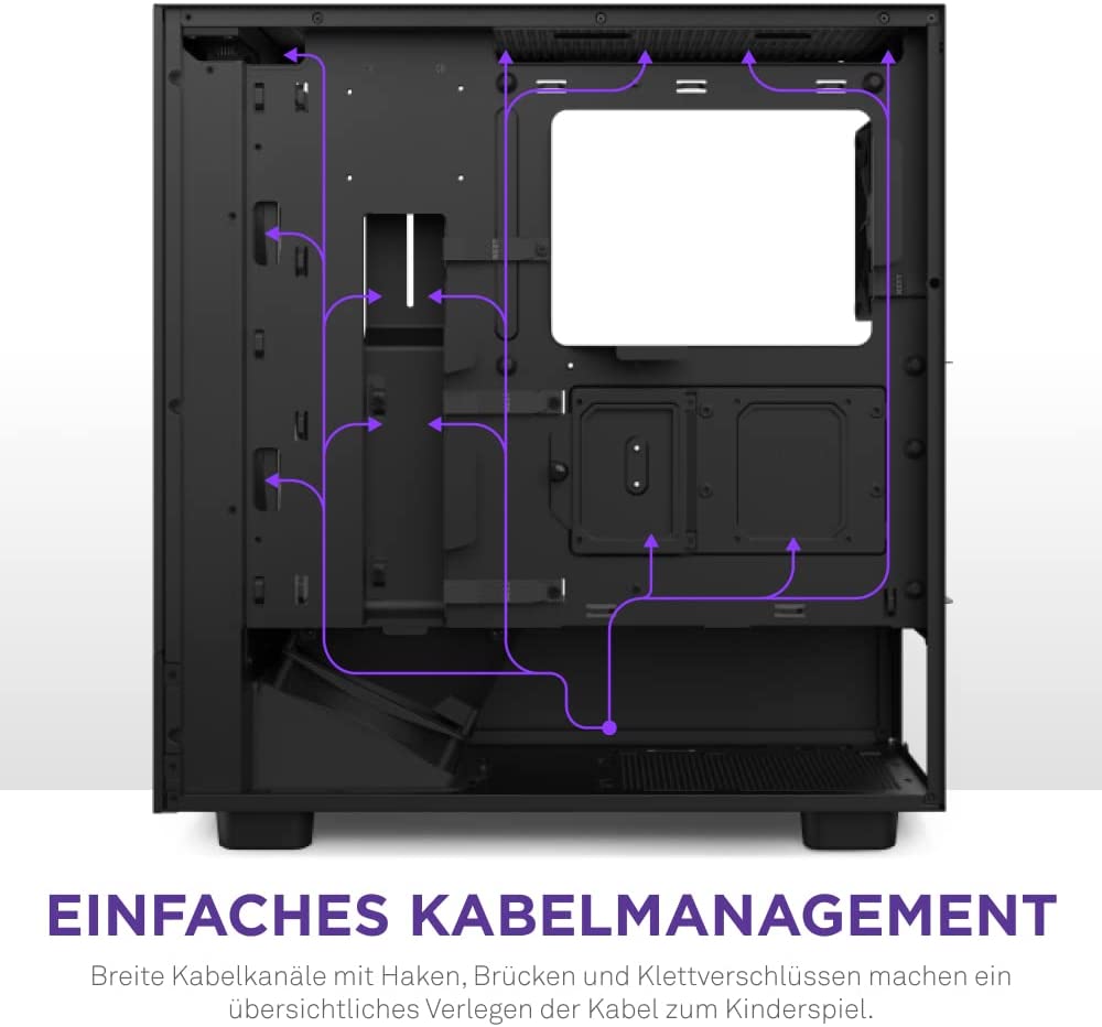 NZXT H5 Flow RGB Midi Tower ATX Gehäuse schwarz mit Sichtfenster