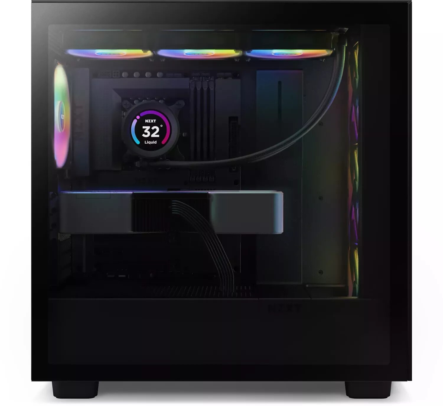 NZXT H7 Flow Black RGB Midi Tower ATX Gaming Gehäuse schwarz mit Glasfenster