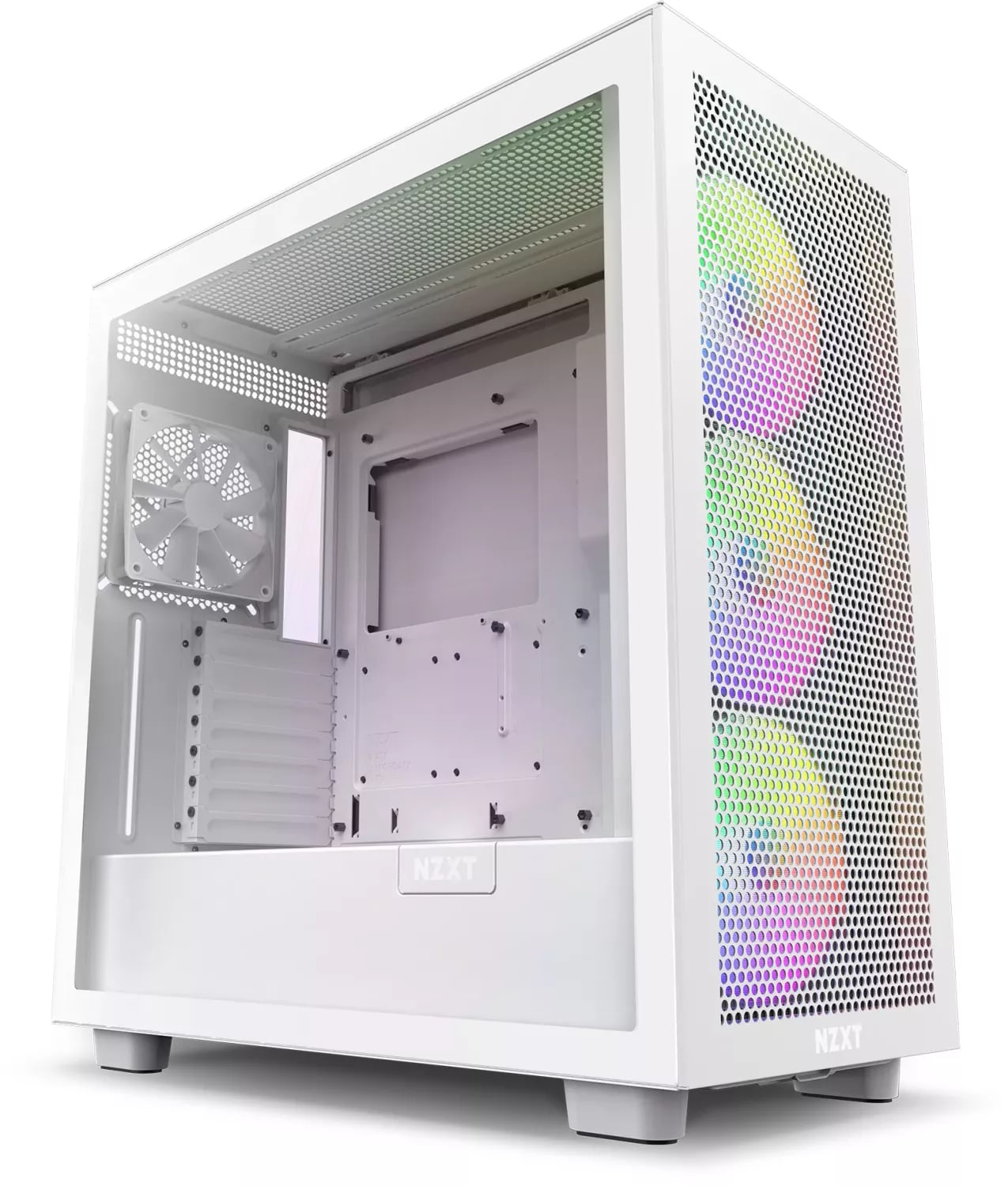 NZXT H7 Flow White RGB Midi Tower ATX Gaming Gehäuse mit Glasfenster