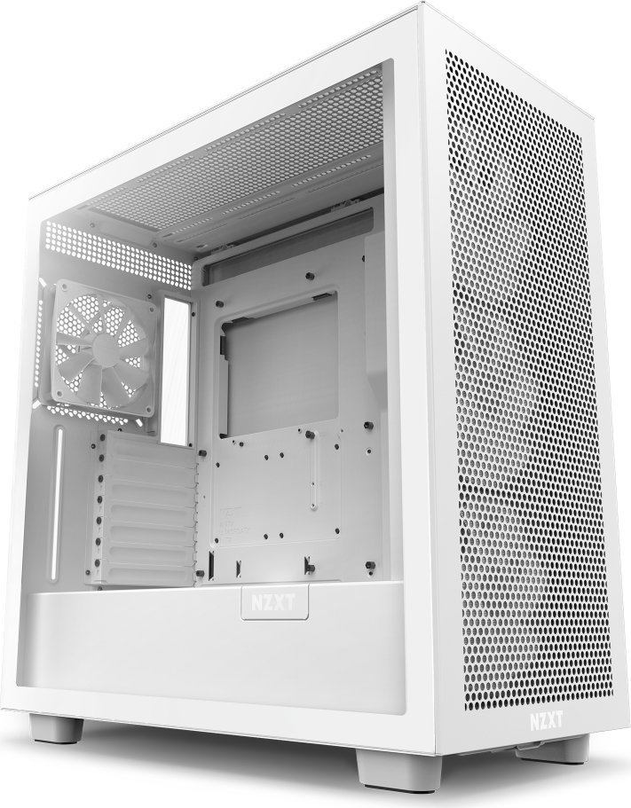 NZXT H7 Flow White RGB Midi Tower ATX Gaming Gehäuse mit Glasfenster