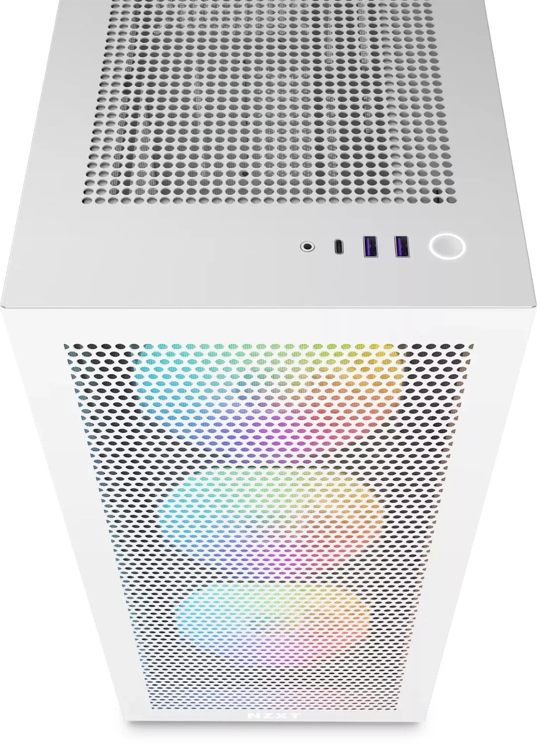 NZXT H7 Flow White RGB Midi Tower ATX Gaming Gehäuse mit Glasfenster