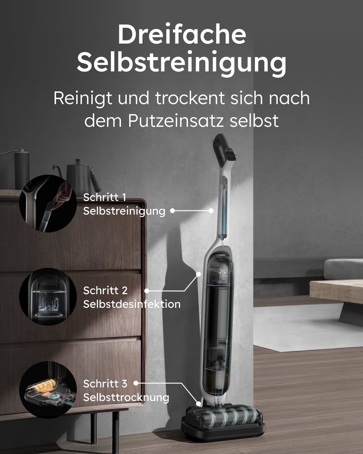 Eufy MACH V1 T2750 Wet &amp; Dry kabelloser Staubsauger schwarz