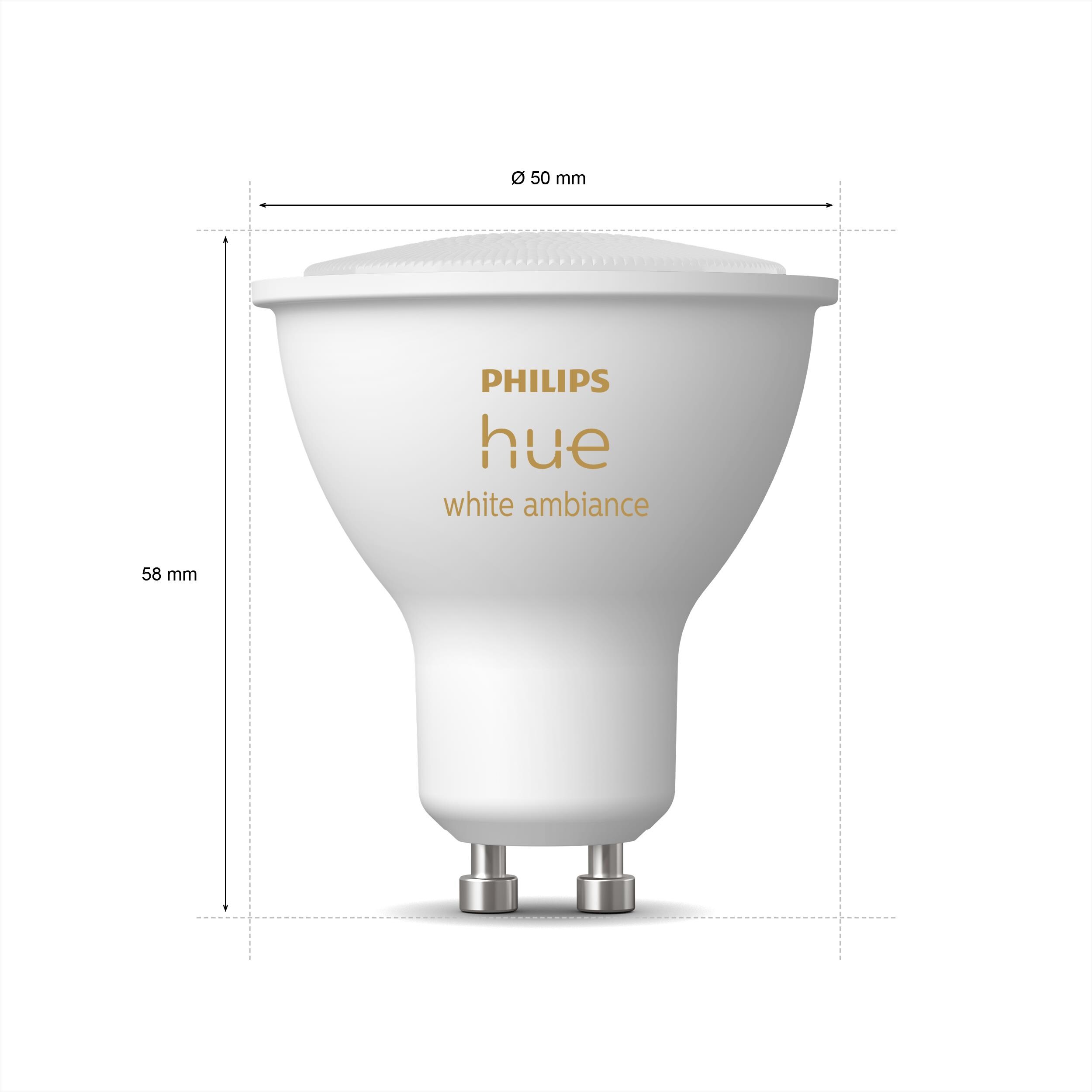 Philips Hue White Ambiance GU10 Dreierpack 3x350lm