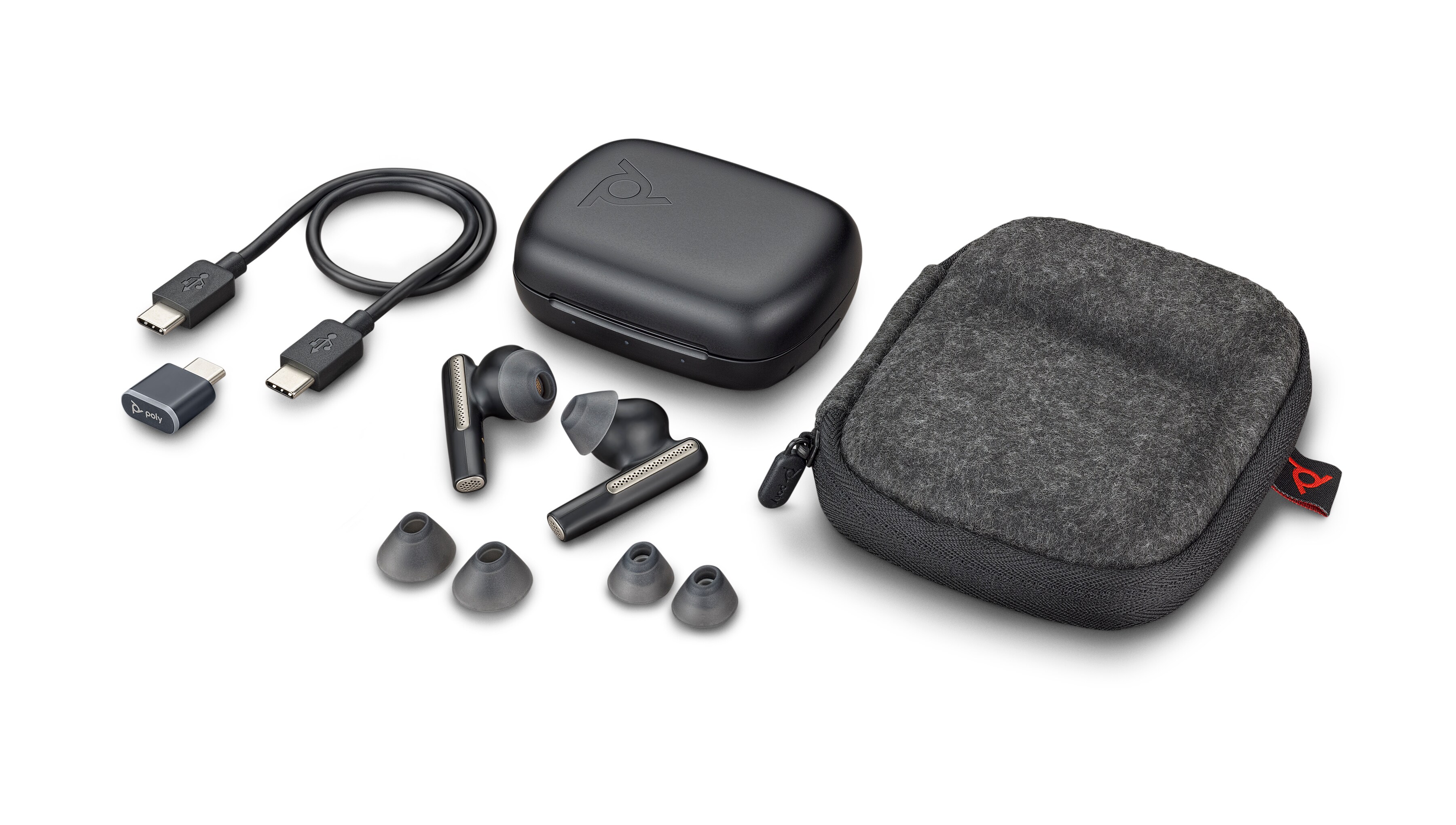 60 Carbon mit Cyberport UC Poly Ladecase Voyager Free USB-C Black True Wireless Kopfhörer ++