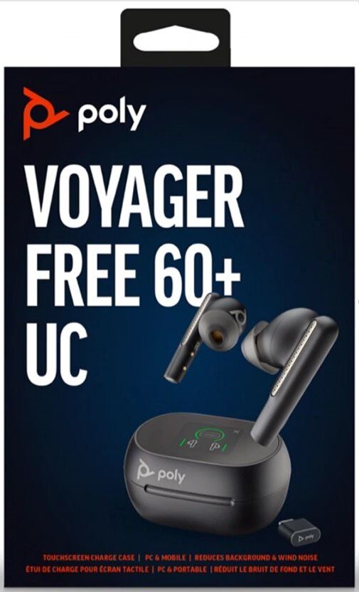 Poly Voyager Free 60+ UC True Wireless Kopfhörer USB-C mit Touchscreen-Ladecase