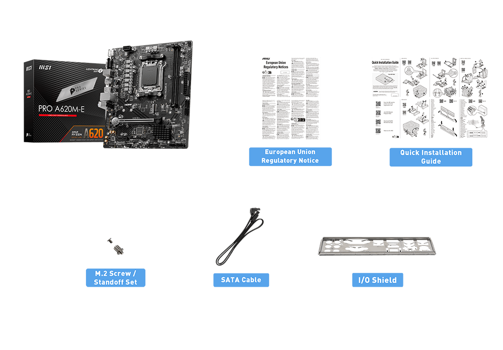 MSI A620M-A PRO mATX Mainboard Sockel AM5 VGA/HDMI/M.2/SATA