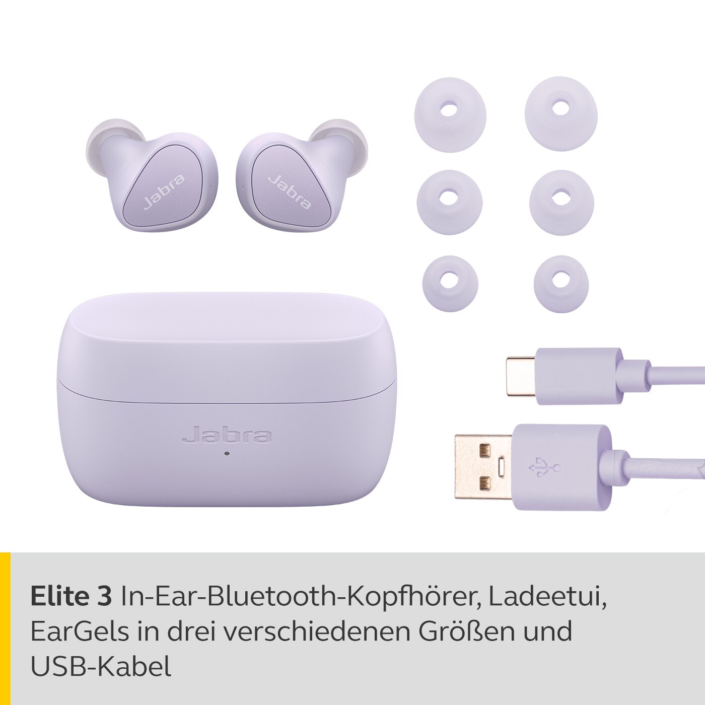 JABRA Elite 3 Bluetooth In-Ear Kopfhörer Lila