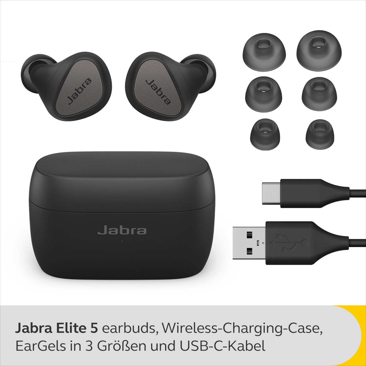 JABRA Elite 5 Bluetooth In-Ear Kopfhörer Schwarz