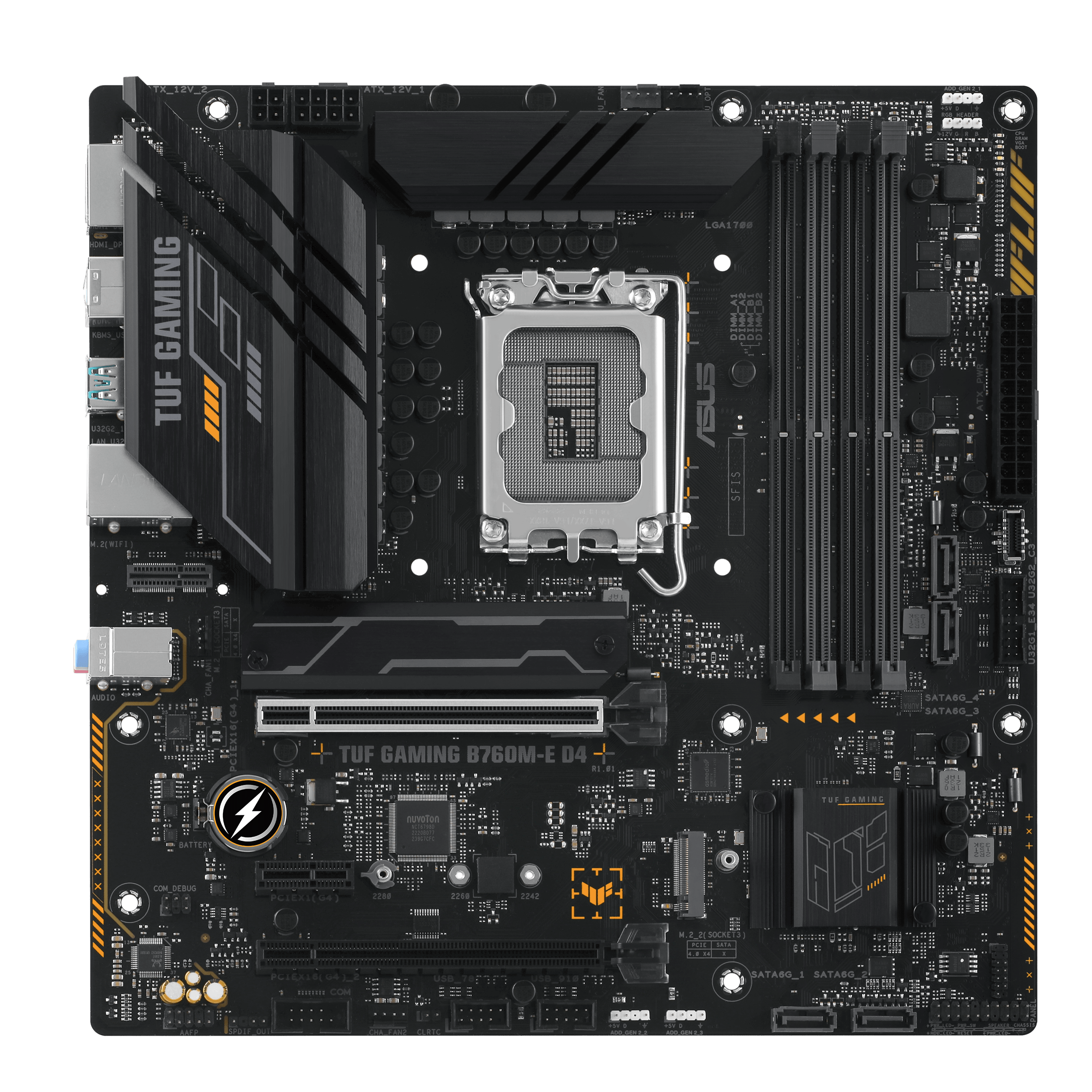 ASUS TUF GAMING B760M-E D4 mATX Mainboard Sockel 1700 DP/HDMI/USB-C