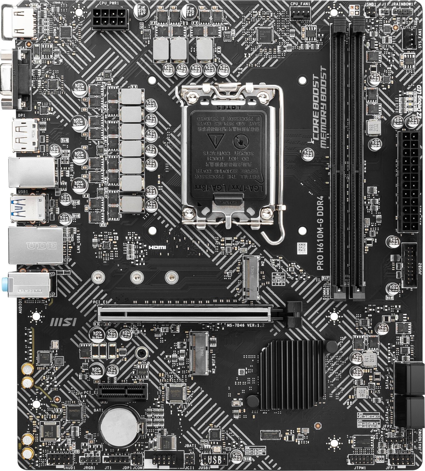 MSI Pro H610M-G mATX Mainboard Sockel 1700 M.2/HDMI/VGA/DP/USB3.2(Gen1)