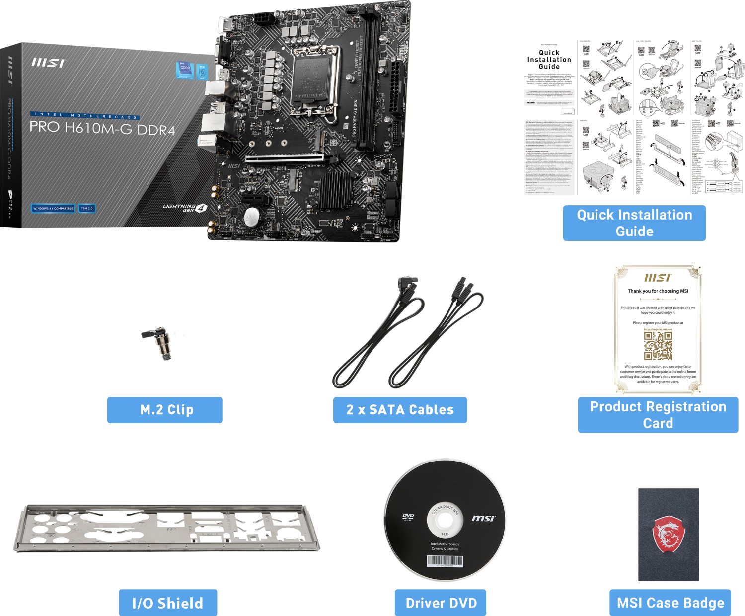 MSI Pro H610M-G mATX Mainboard Sockel 1700 M.2/HDMI/VGA/DP/USB3.2(Gen1)