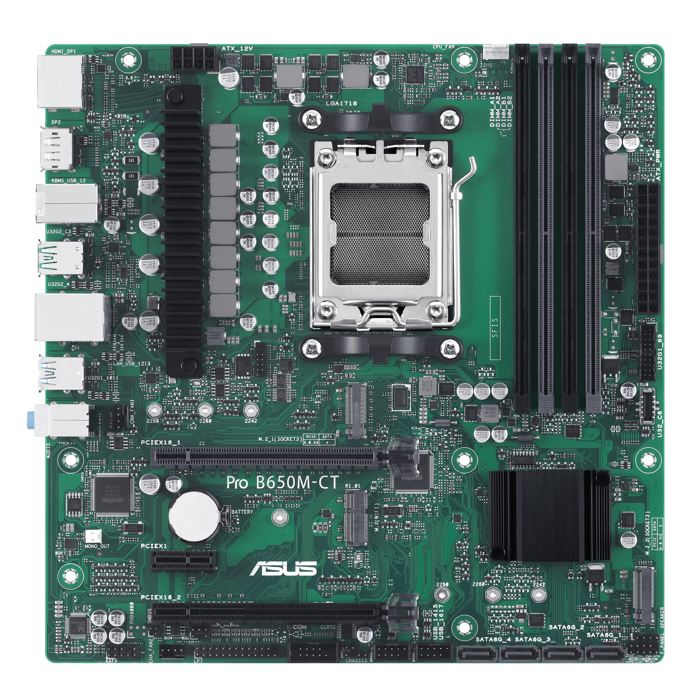 ASUS Pro B650M-CT-CSM mATX Mainboard Sockel AM5 M.2/USB3.2 Typ C/HDMI/DP