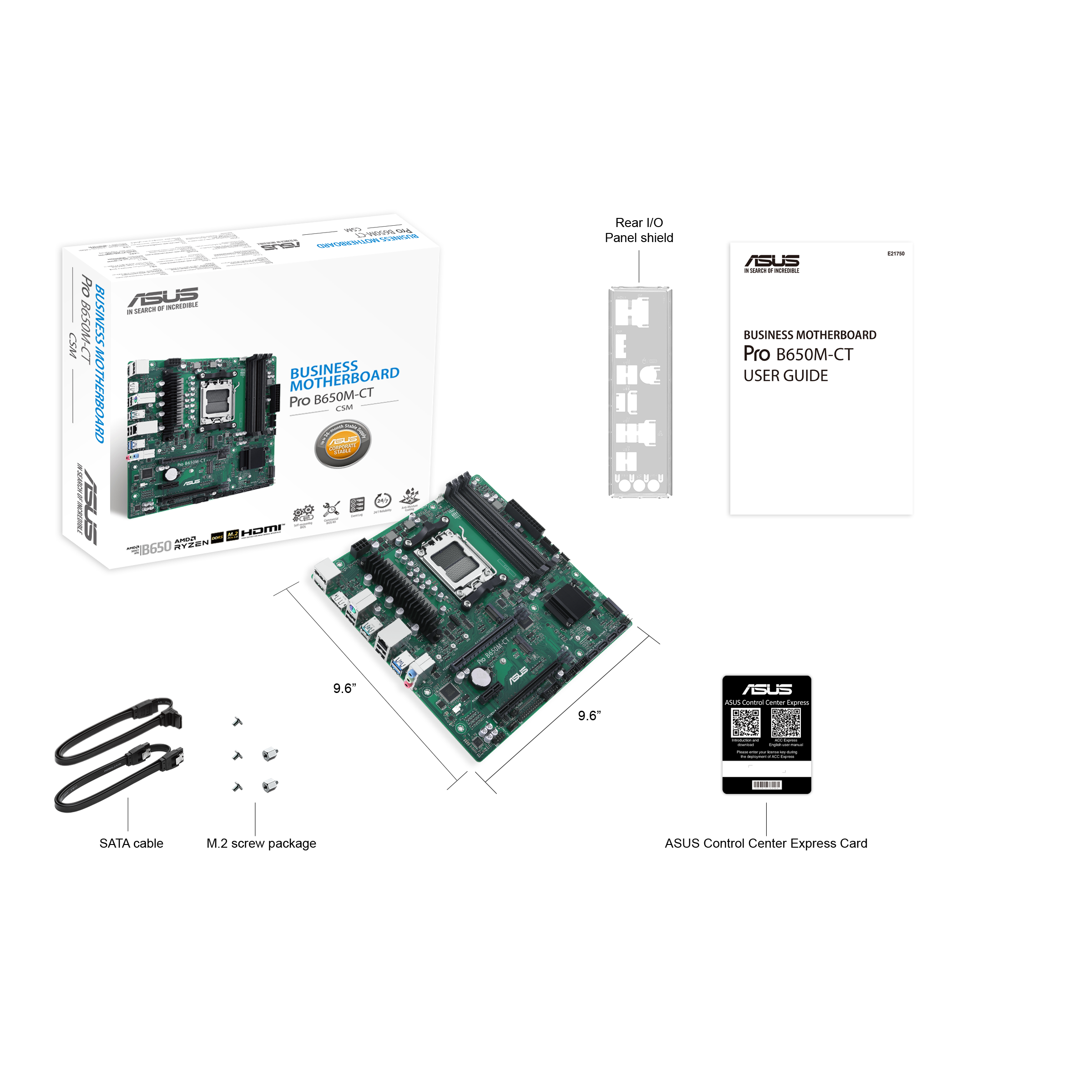 ASUS Pro B650M-CT-CSM mATX Mainboard Sockel AM5 M.2/USB3.2 Typ C/HDMI/DP