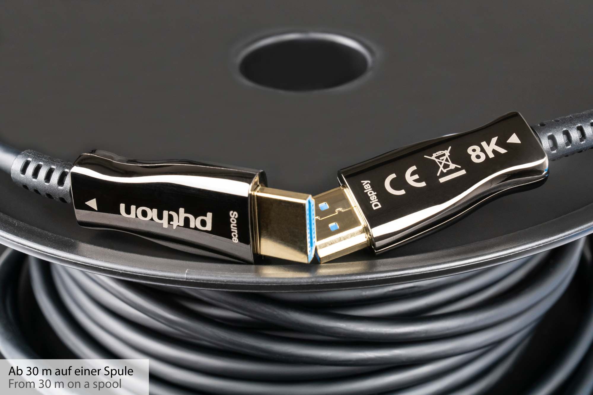 PYTHON AOC Hybrid Ultra-High-Speed HDMI® 2.1 Kabel 8K @60Hz schwarz 5m