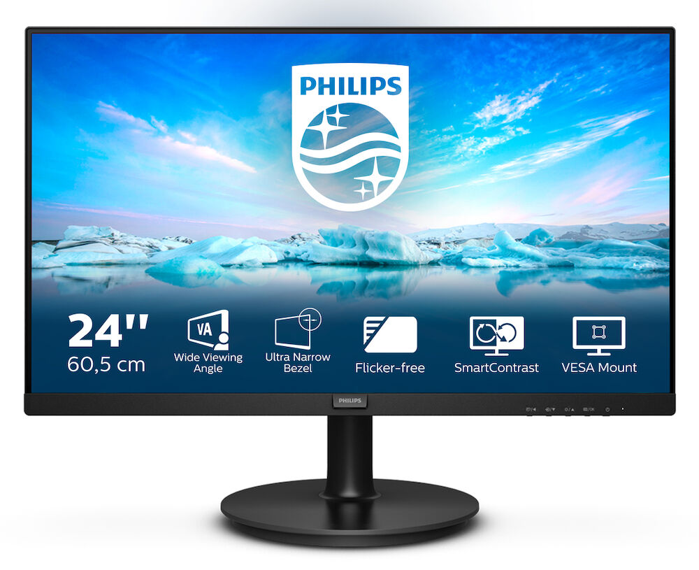 Philips V-Line 241V8LA 60,5cm (23,8") FHD VA Office Monitor HDMI/VGA 4ms 75Hz