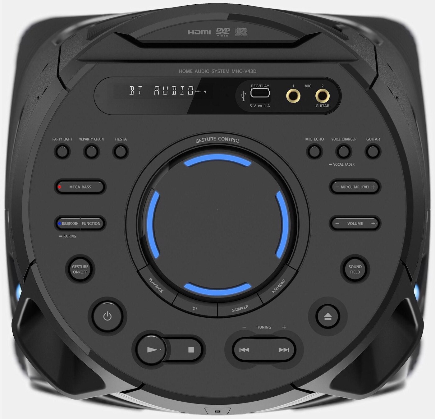 Sony MHC-V43D - Tragbarer Bluetooth Partylautsprecher - schwarz