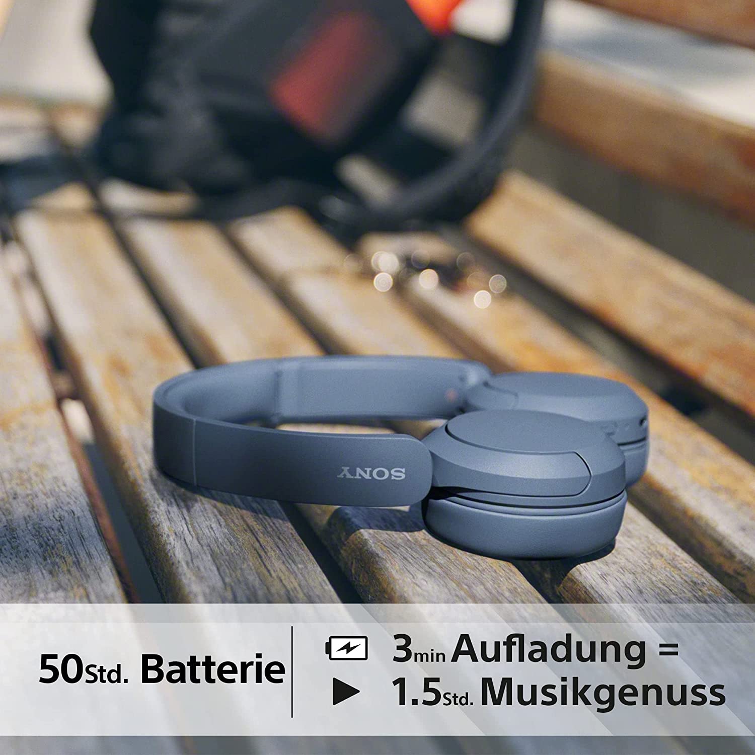 Sony WH-CH520 Blau Over Ear Kopfhörer mit Bluetooth