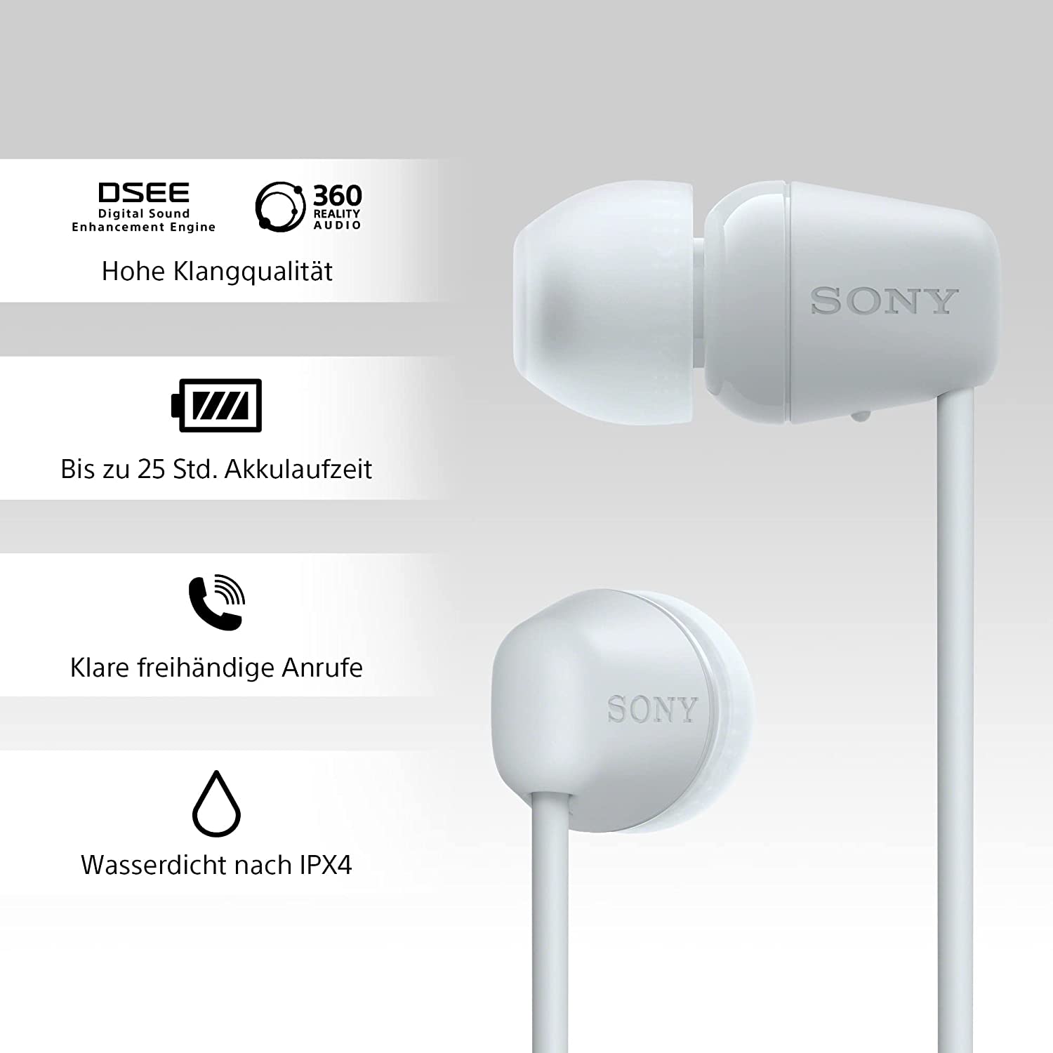 Sony WI-C100 Kabellose In-Ear-Kopfhörer Cyberport weiß 