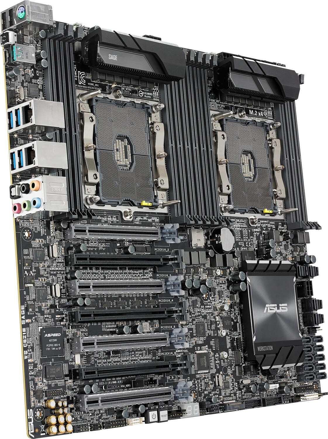 ASUS WS C621E SAGE 2x GL/USB3.1/SATA600/VGA E-ATX Mainboard C621 2x Sockel 3647