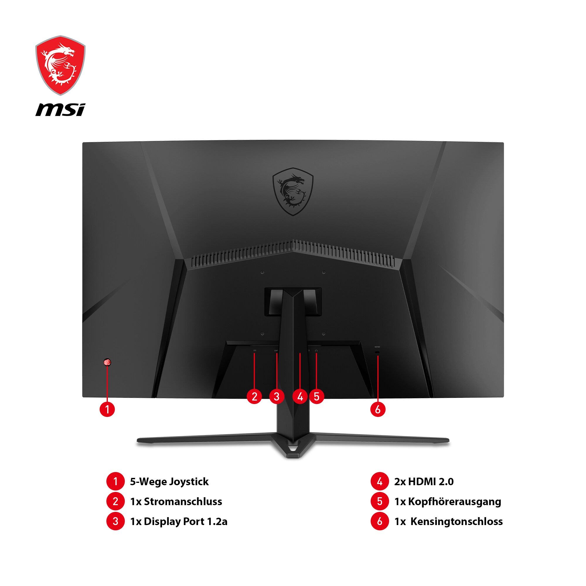 MSI Optix G32C4XDE 80cm (31.5") FHD VA Gaming Monitor HDMI/DP 250Hz 1ms