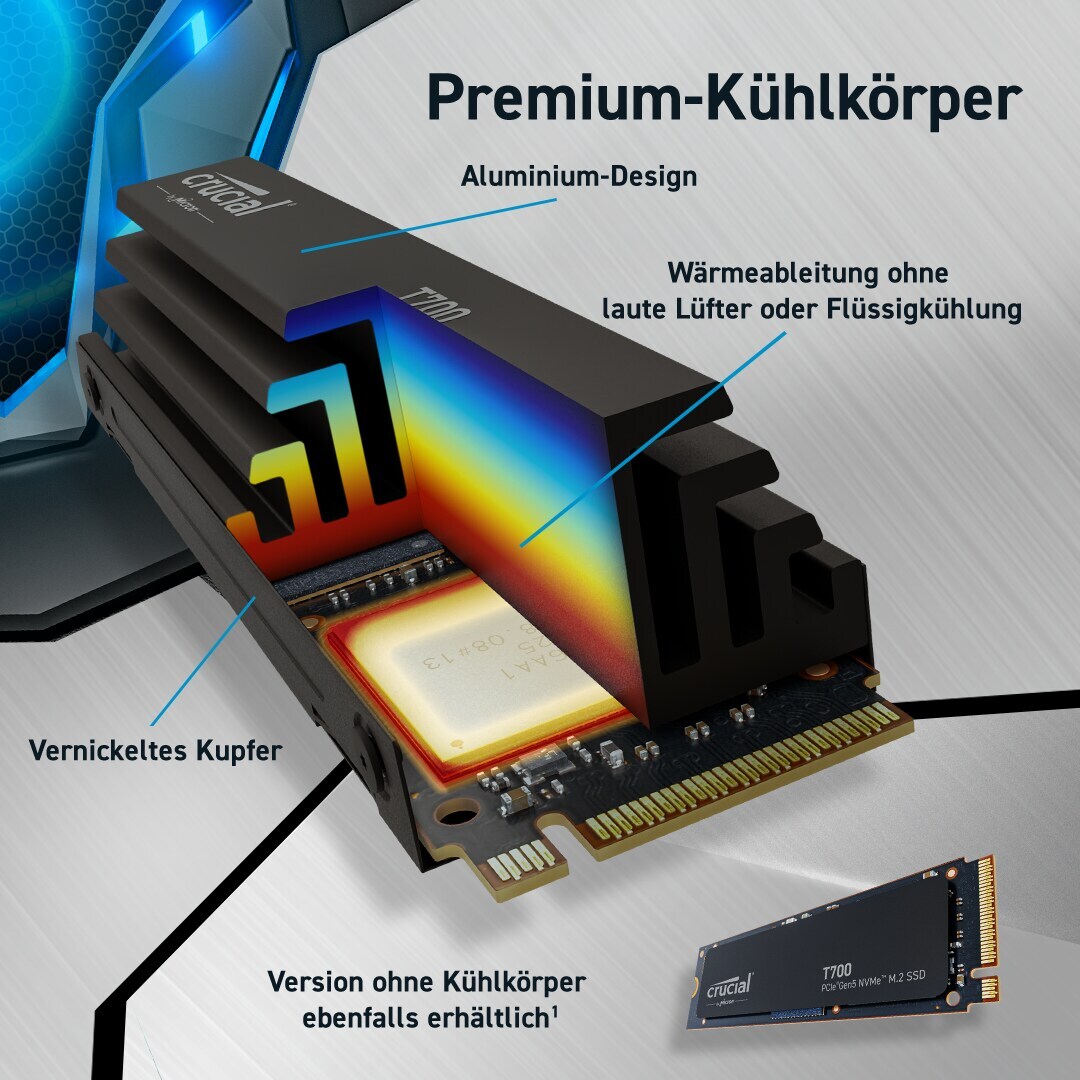 Crucial T700 NVMe SSD 1 TB M.2 2280 PCIe 5.0