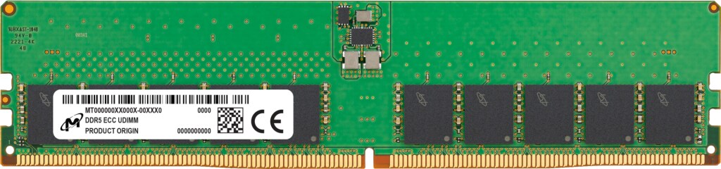 32GB (1x32GB) MICRON UDIMM DDR5-4800, CL40, ECC, dual ranked x8