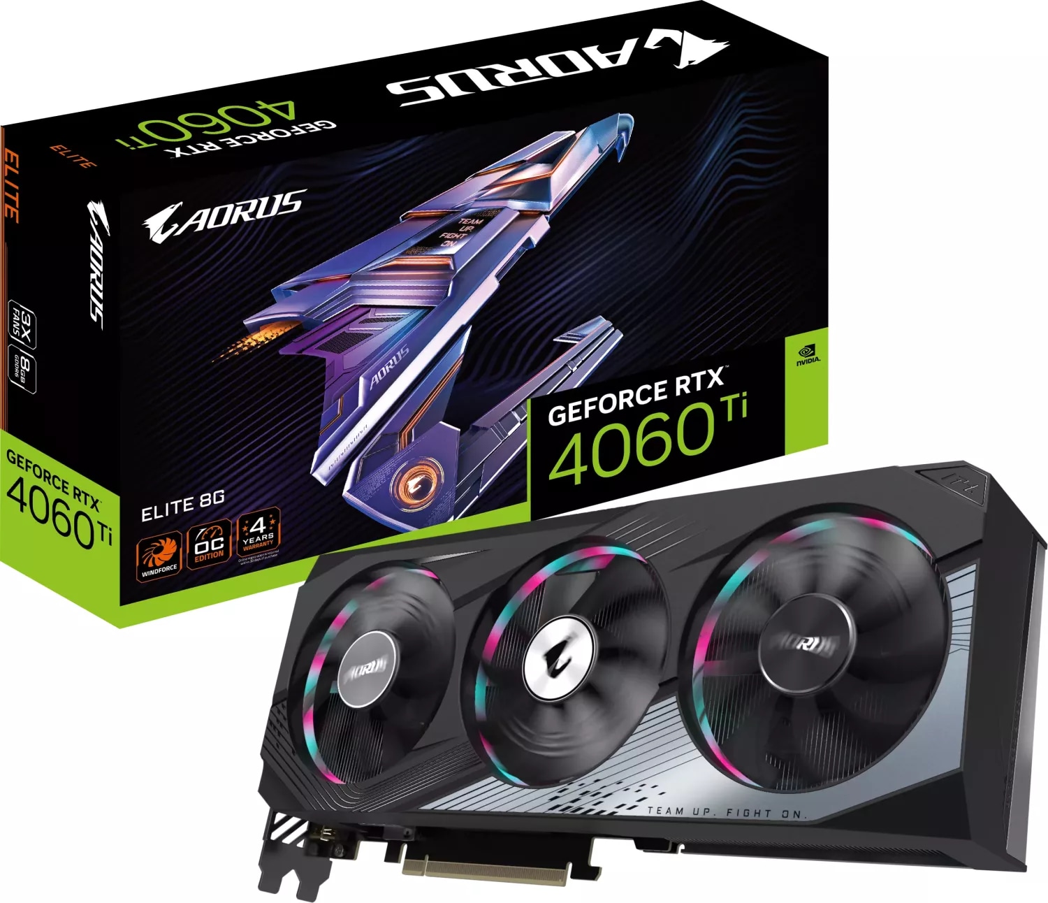 GIGABYTE AORUS GeForce RTX 4060Ti Elite 8GB GDDR6 Grafikkarte 1xHDMI 3xDP