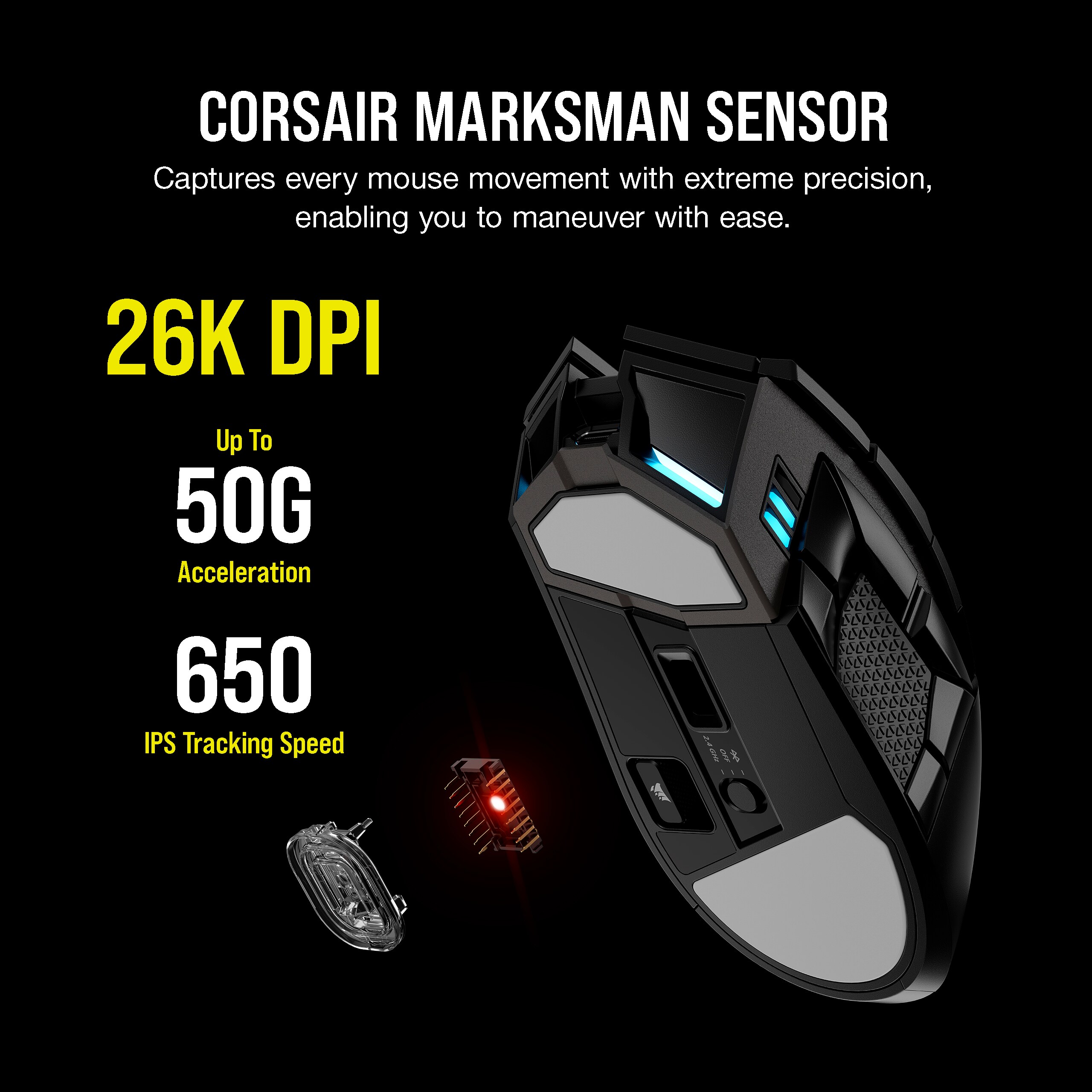 CORSAIR DARKSTAR Wireless MMO/MOBA Gaming-Maus