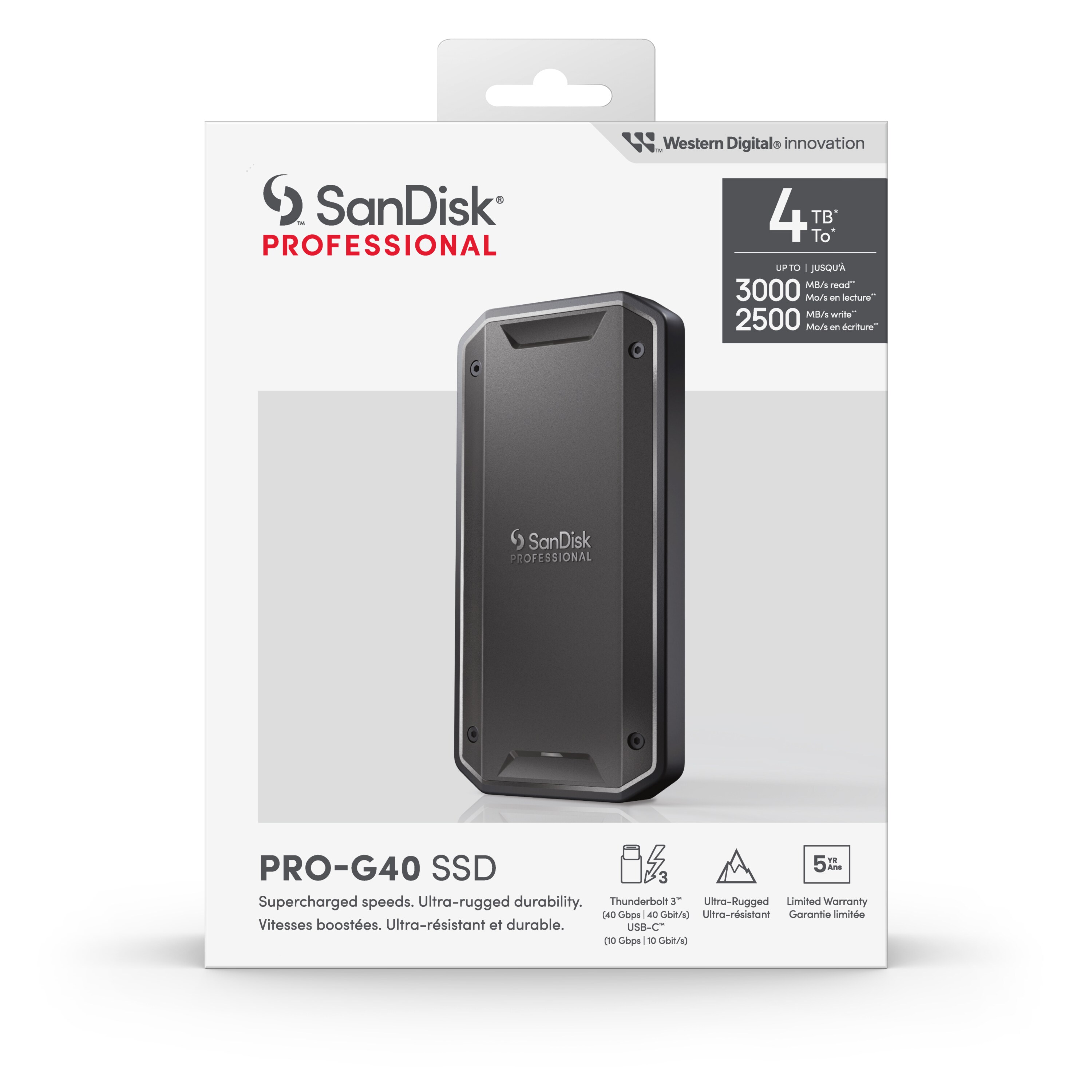 SanDisk® PROFESSIONAL PRO-G40 Portable SSD 4 TB Thunderbolt 3 (40 Gbit/s) USB-C