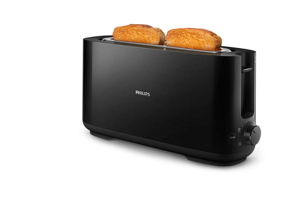 Philips HD2590/90 Daily Collection Toaster – lange Toastkammer, schwarz