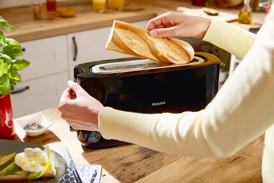 Philips HD2590/90 Daily Collection Toaster – lange Toastkammer, schwarz