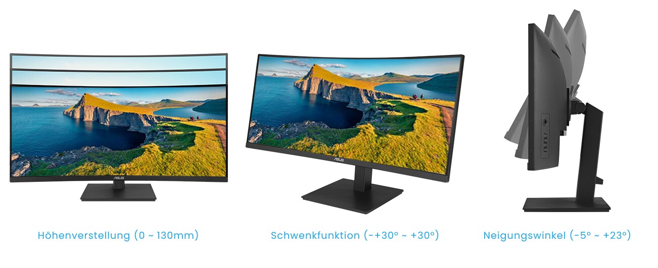 ASUS VA34VCPSN 86,4cm (34") UWQHD Monitor 21:9 HDMI/DP/USB-C 100Hz 4ms Docking