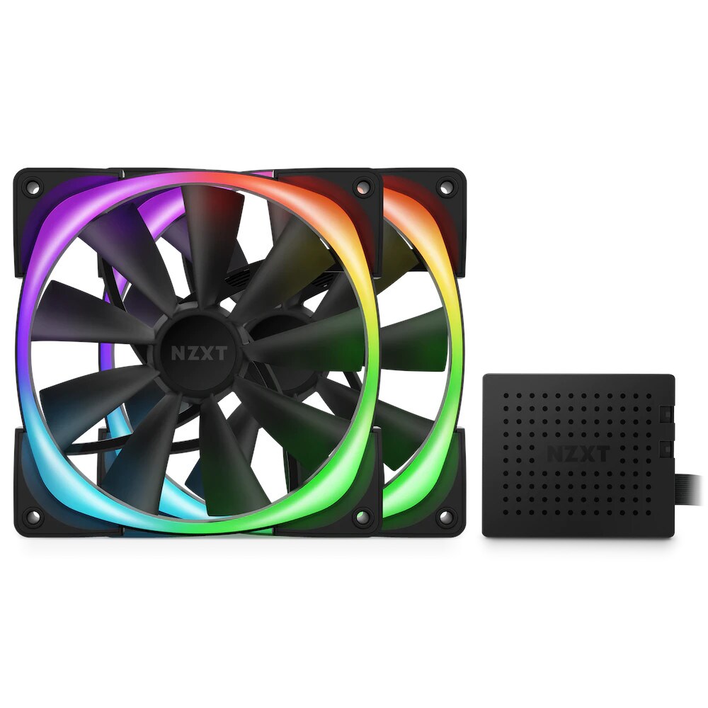 NZXT Aer RGB Gehäuselüfter 140mm Schwarz 2er Pack