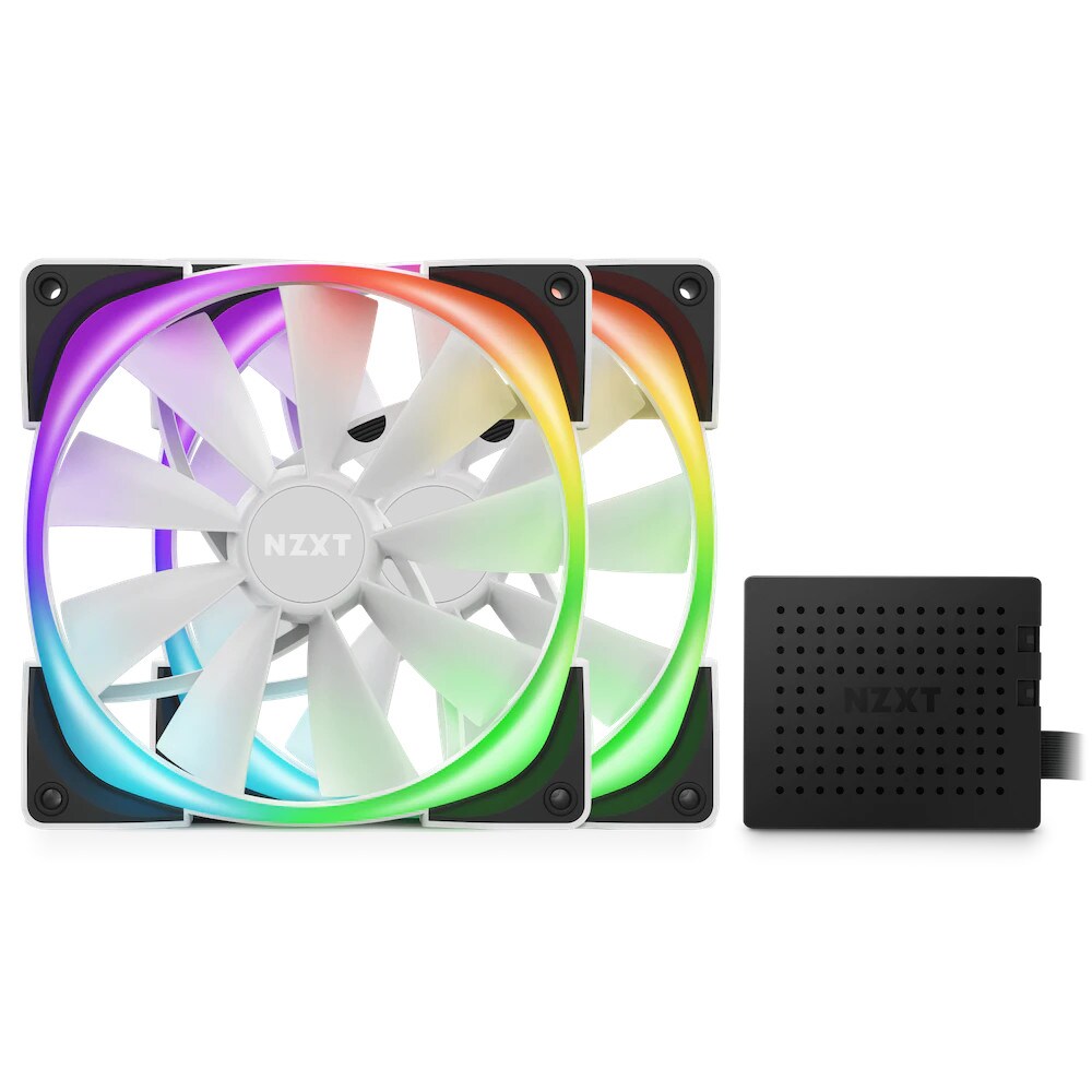 NZXT Aer RGB Gehäuselüfter 140mm Weiß/Schwarz 2er Pack