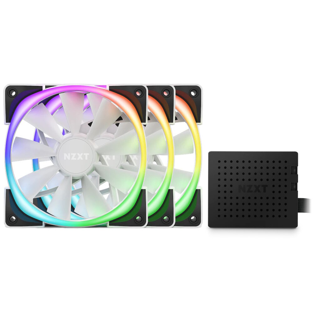 NZXT Aer RGB Gehäuselüfter 120mm Weiß/Schwarz 3er Pack