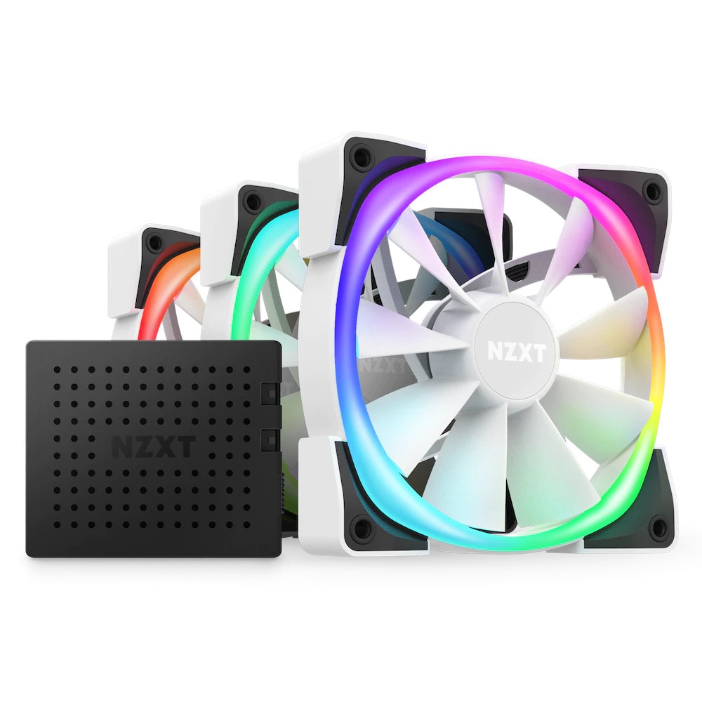 NZXT Aer RGB Gehäuselüfter 120mm Weiß/Schwarz 3er Pack