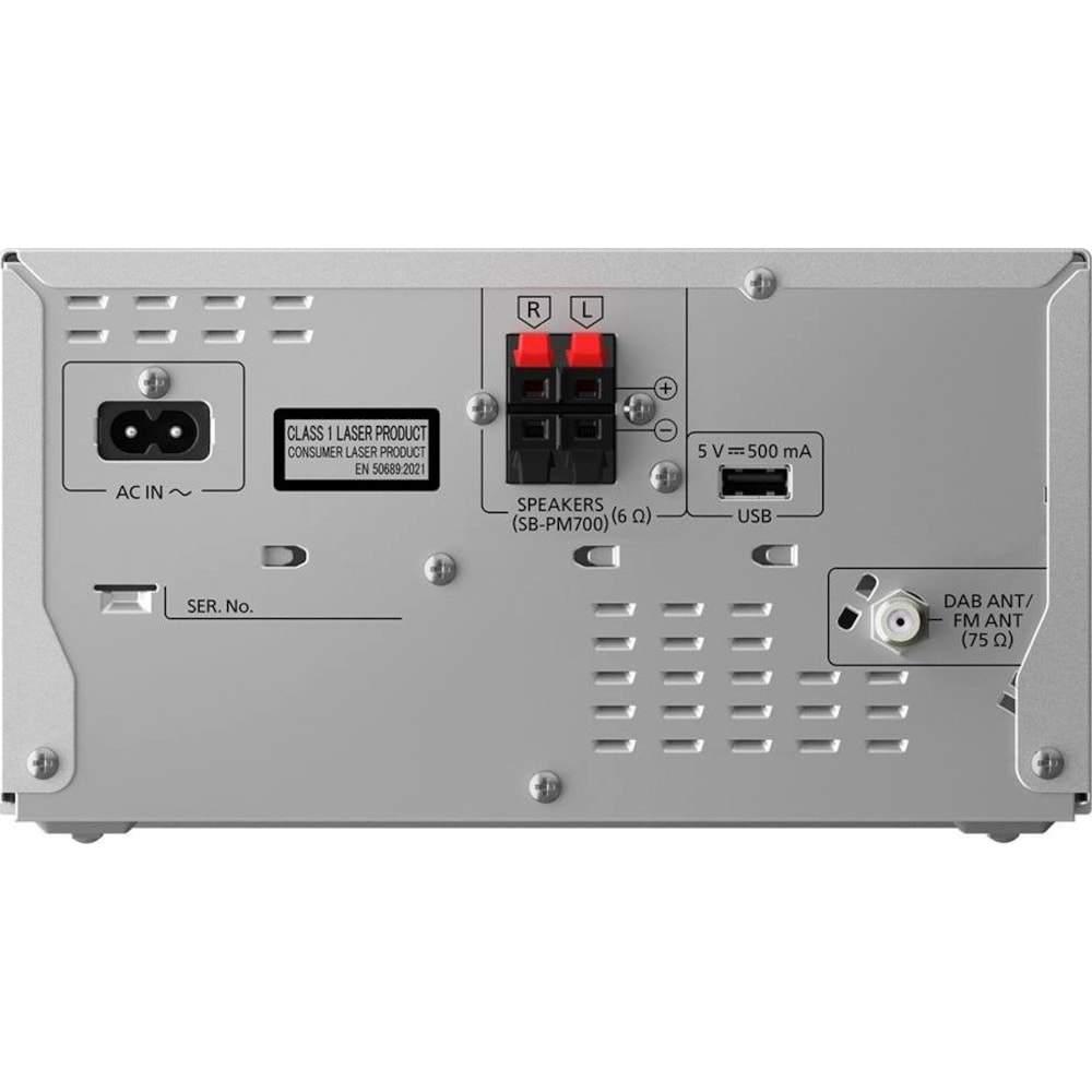 Panasonic SC-PM704EG-S Micro HiFi System mit 80W, CD, Bluetooth, DAB+, silber