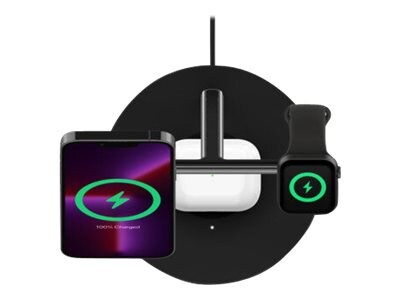 Belkin Boost Charge Pro Drahtloses 3 in 1 Ladeständer mit MagSafe schwarz