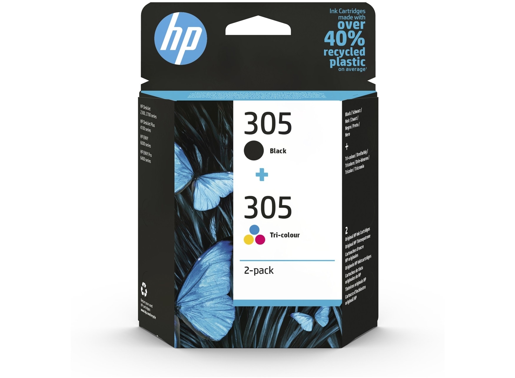 HP Original 305 Druckerpatrone 3-farbig C/M/Y + schwarz (6ZD17AE) Instant Ink