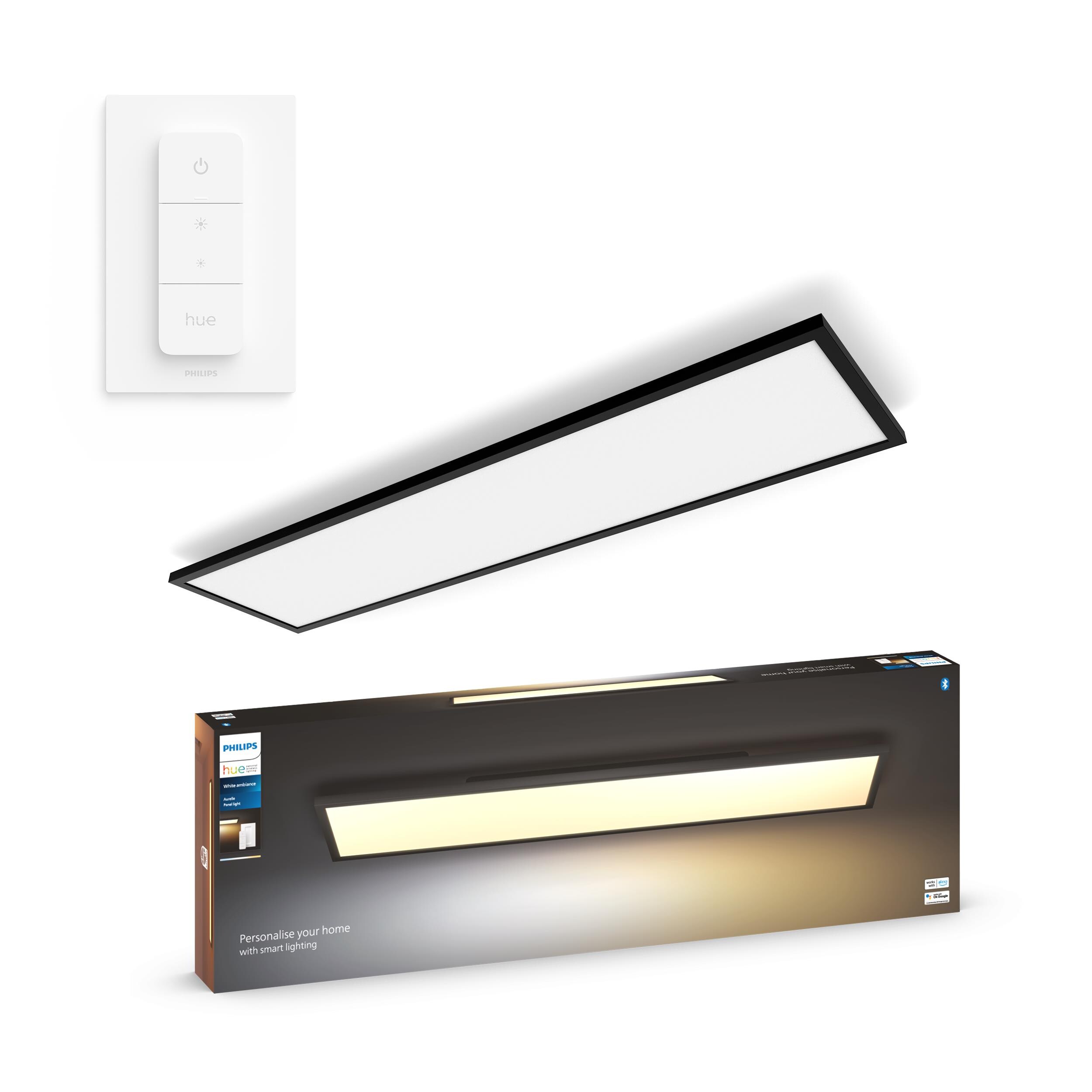 Philips Hue WA Aurelle Panelleuchte 120x30cm schwarz inkl. Dimmschalter