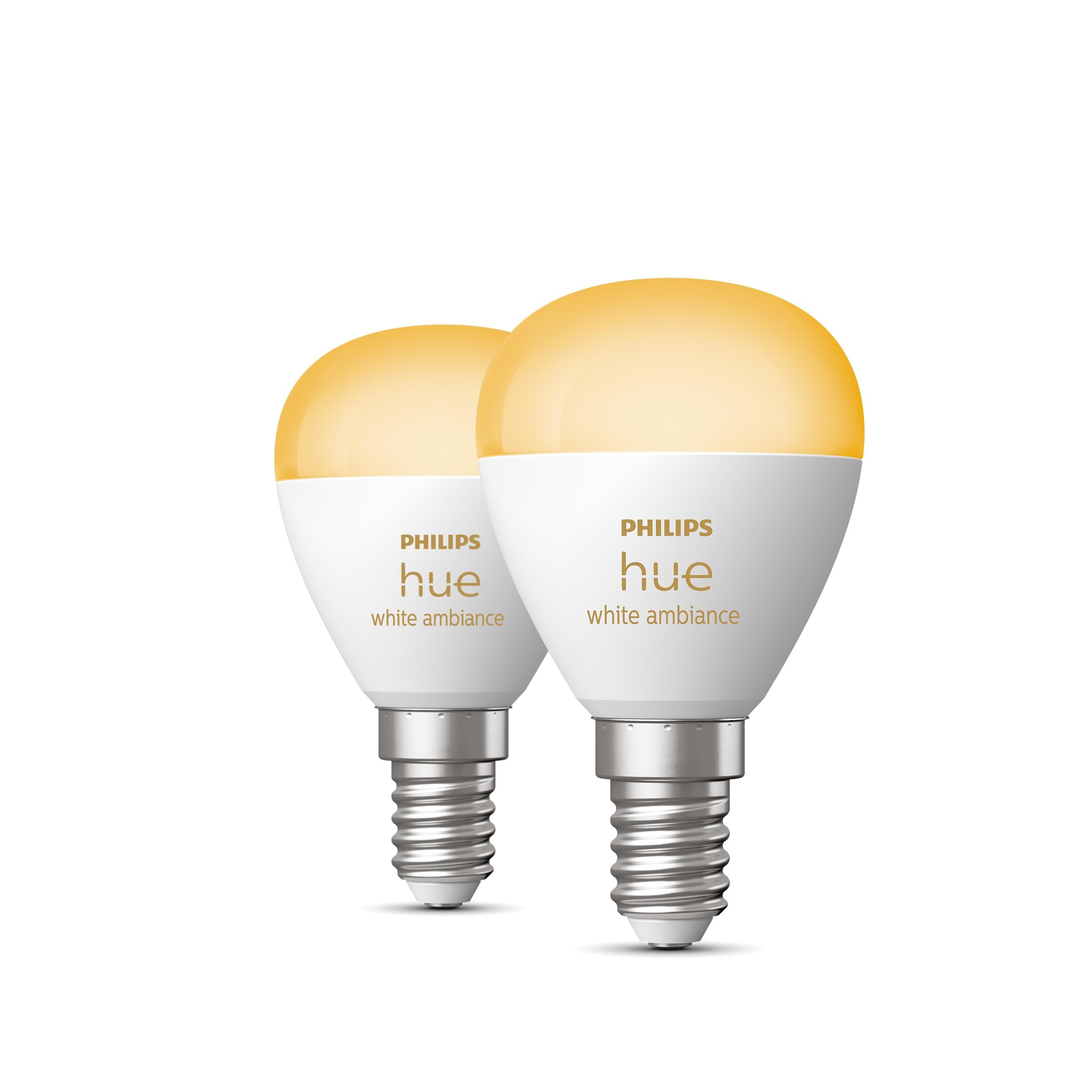 Philips Hue White Amb. Doppelpack E14 Kugel 470lm