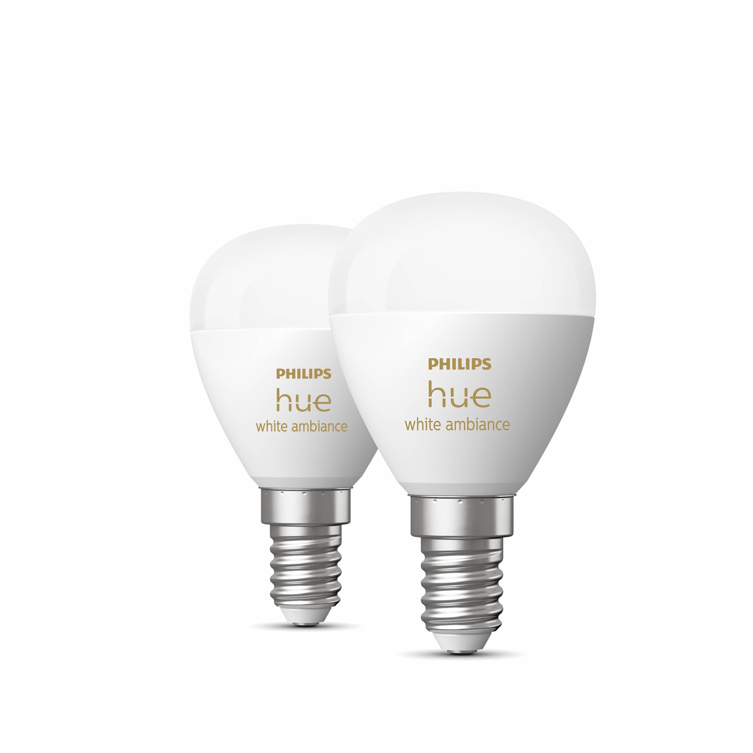 Philips Hue White Amb. Doppelpack E14 Kugel 470lm