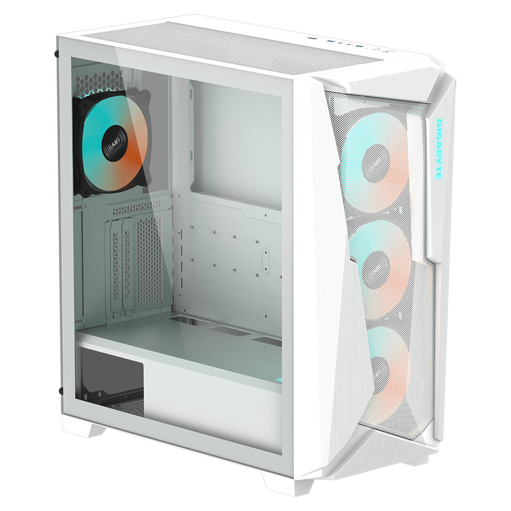 GIGABYTE GB-C301GW Type C Midi Tower Gaming Gehäuse mit Sichtfenster white