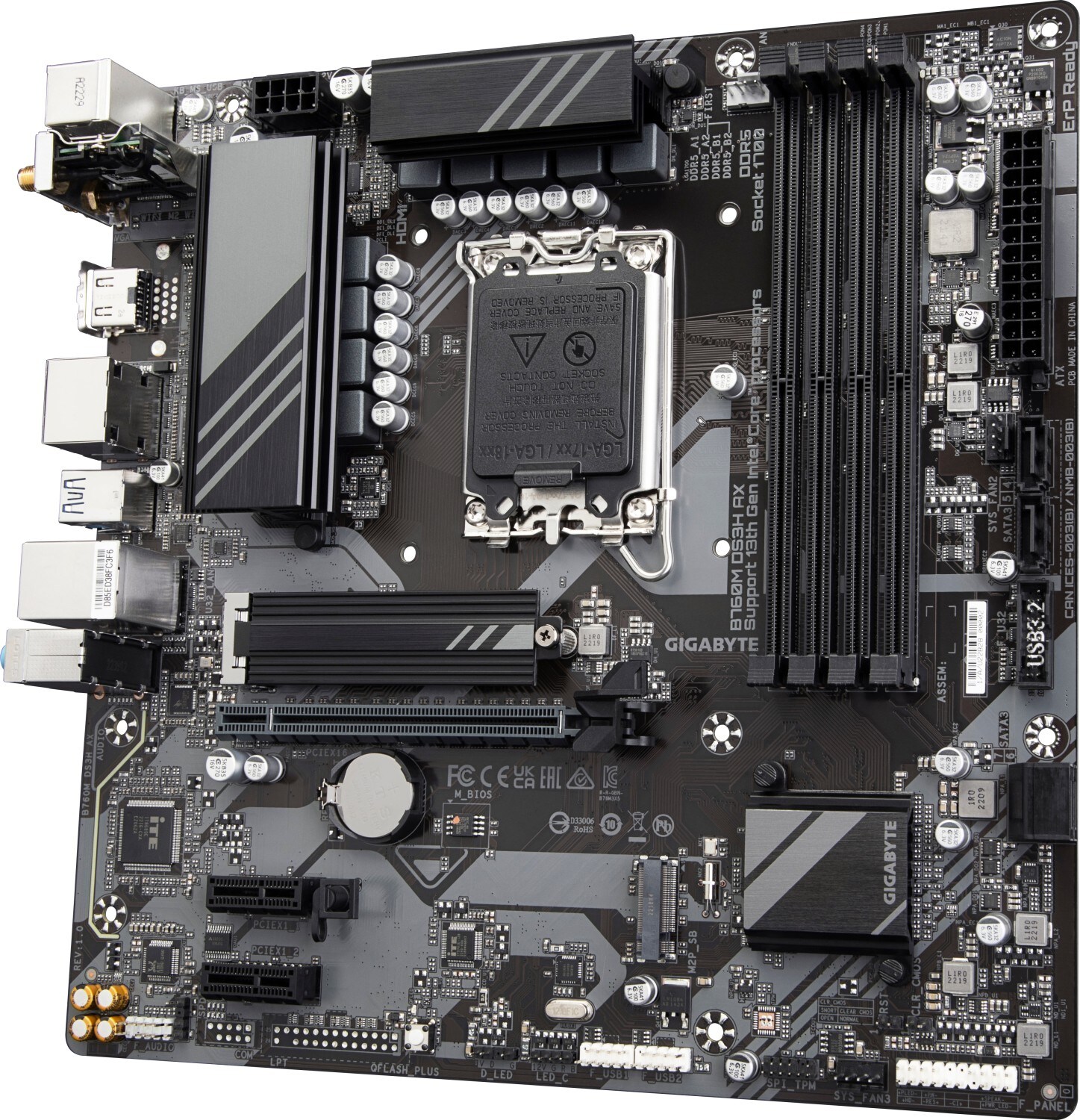 GIGABYTE B760M DS3H AX mATX Mainboard Sockel 1700 M.2/HDMI/DP/WIFI/BT