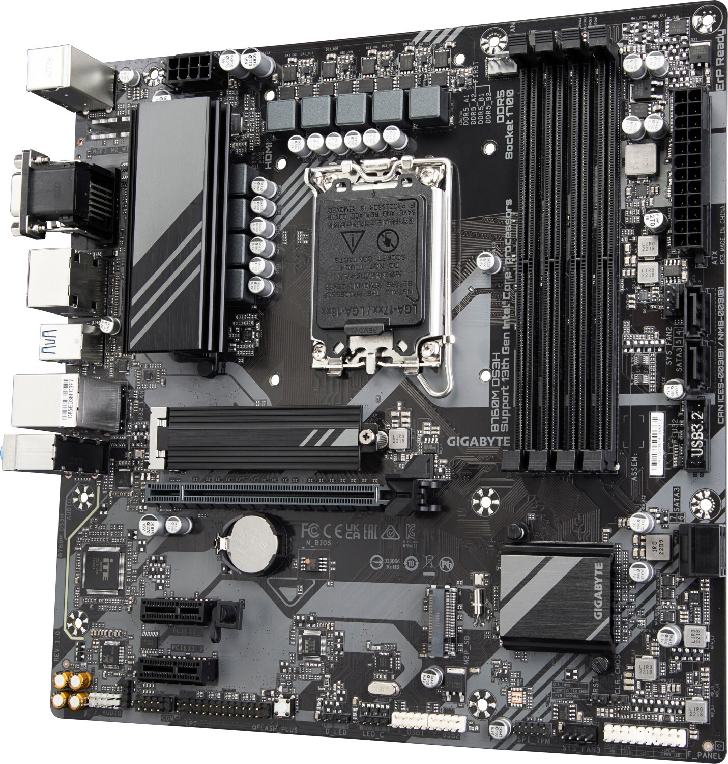 GIGABYTE B760M DS3H mATX Mainboard Sockel 1700 M.2/VGA/HDMI/DP/USB Typ C