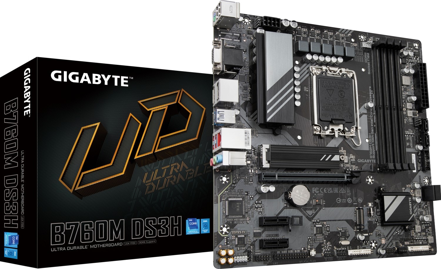 GIGABYTE B760M DS3H mATX Mainboard Sockel 1700 M.2/VGA/HDMI/DP/USB Typ C