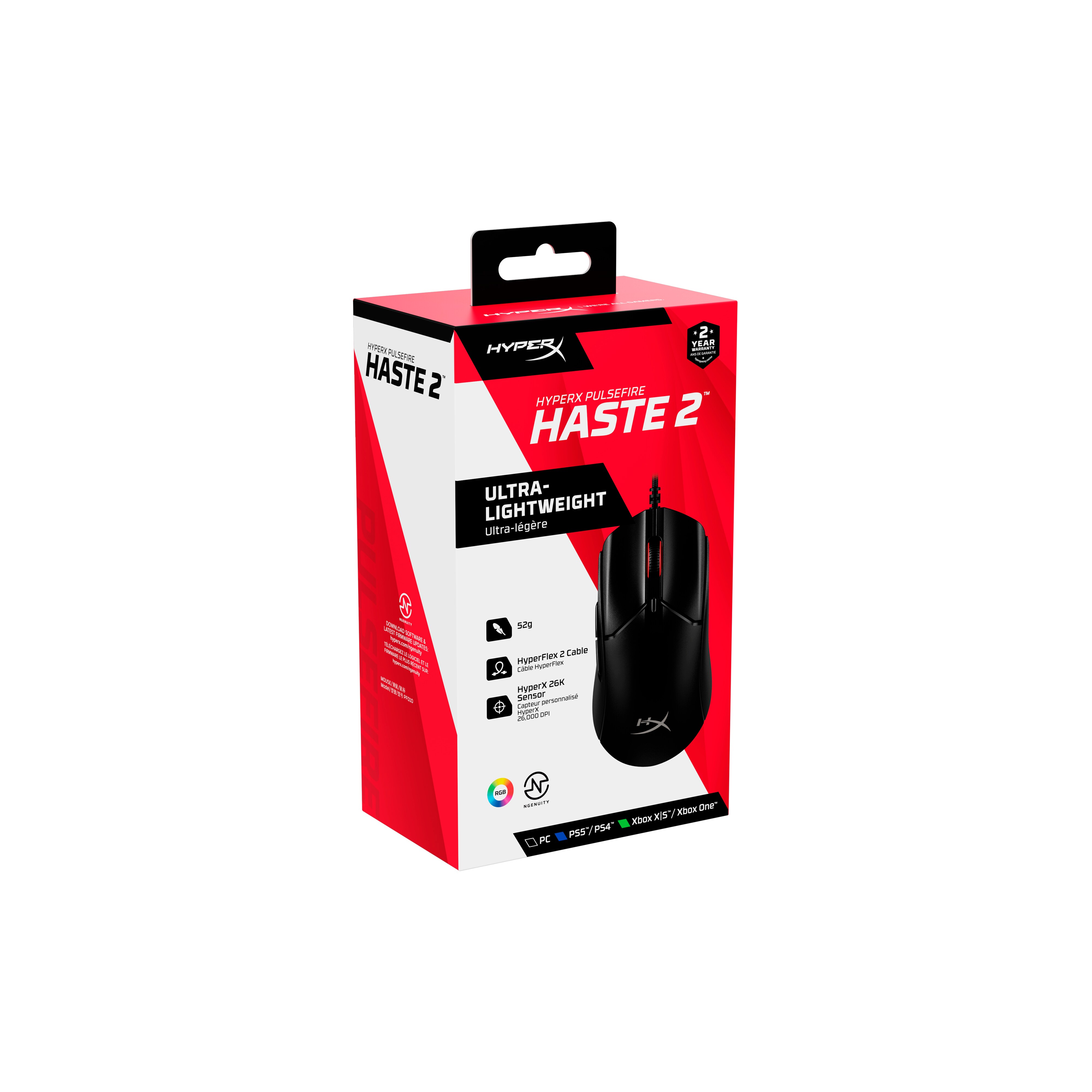 HyperX Pulsefire Haste 2 Kabelgebundene Gaming Maus schwarz