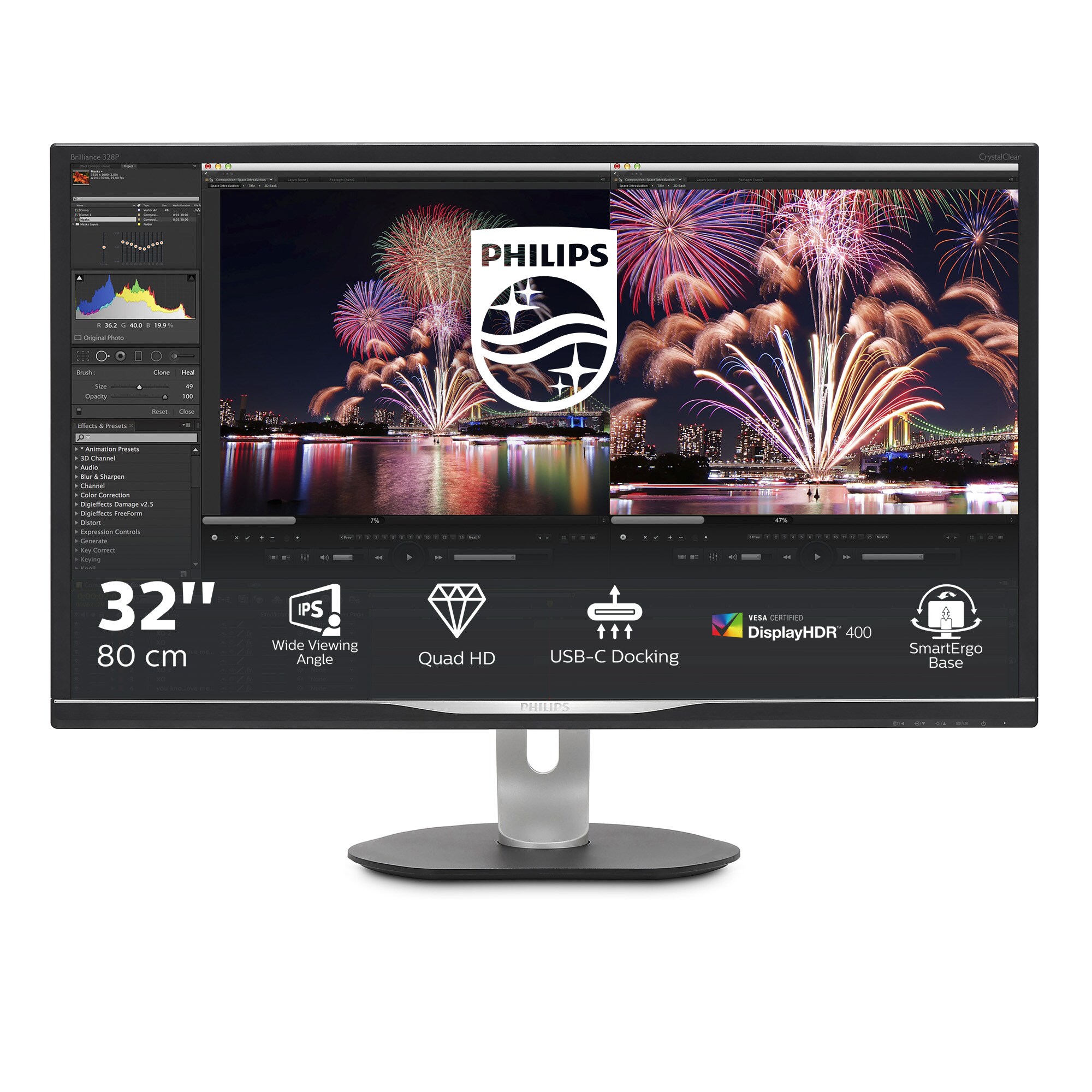 Philips P-Line 328P6AUBREB 80cm (31,5") QHD IPS Design Monitor 16:9 DVI/HDMI/DP